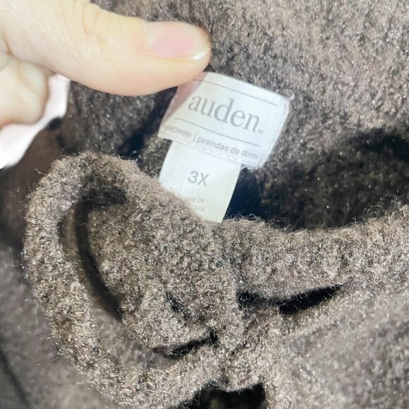 Auden Brown Textured Sleep Shorts 3X Cozy Drawstring Knit - Picture 4 of 4